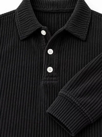 Thumbnail for DrapeOra men's plus size long sleeve corduroy polo shirt – long sleeve fit (2)