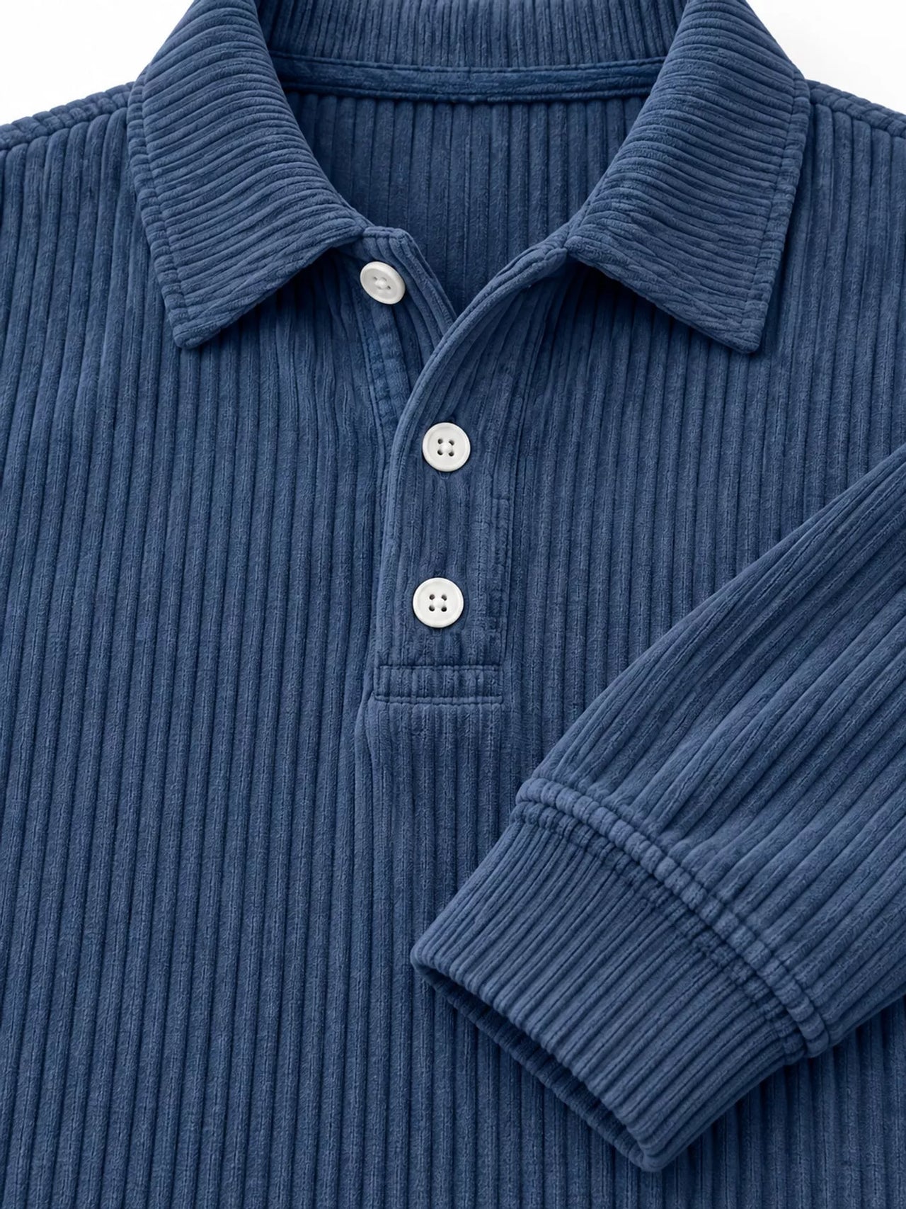 DrapeOra men's plus size long sleeve corduroy polo shirt – long sleeve fit